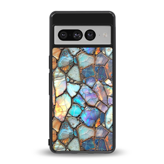 Azure Stone back phone cover | glass case for google pixel 7 pro