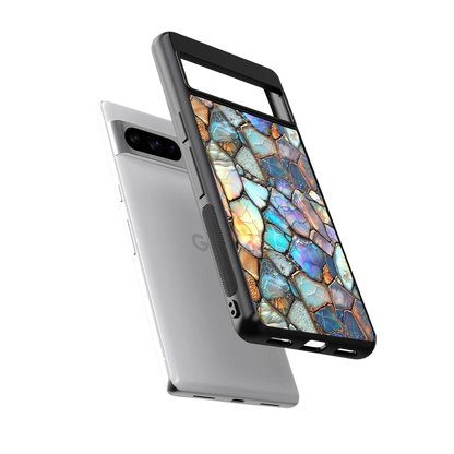 Azure Stone sleek google pixel 8 pro cover with tempered glass back and TPU edges