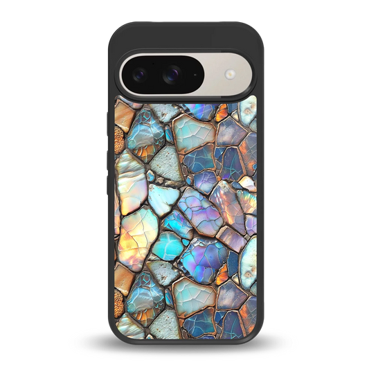 Azure Stone back phone cover | glass case for google pixel 9