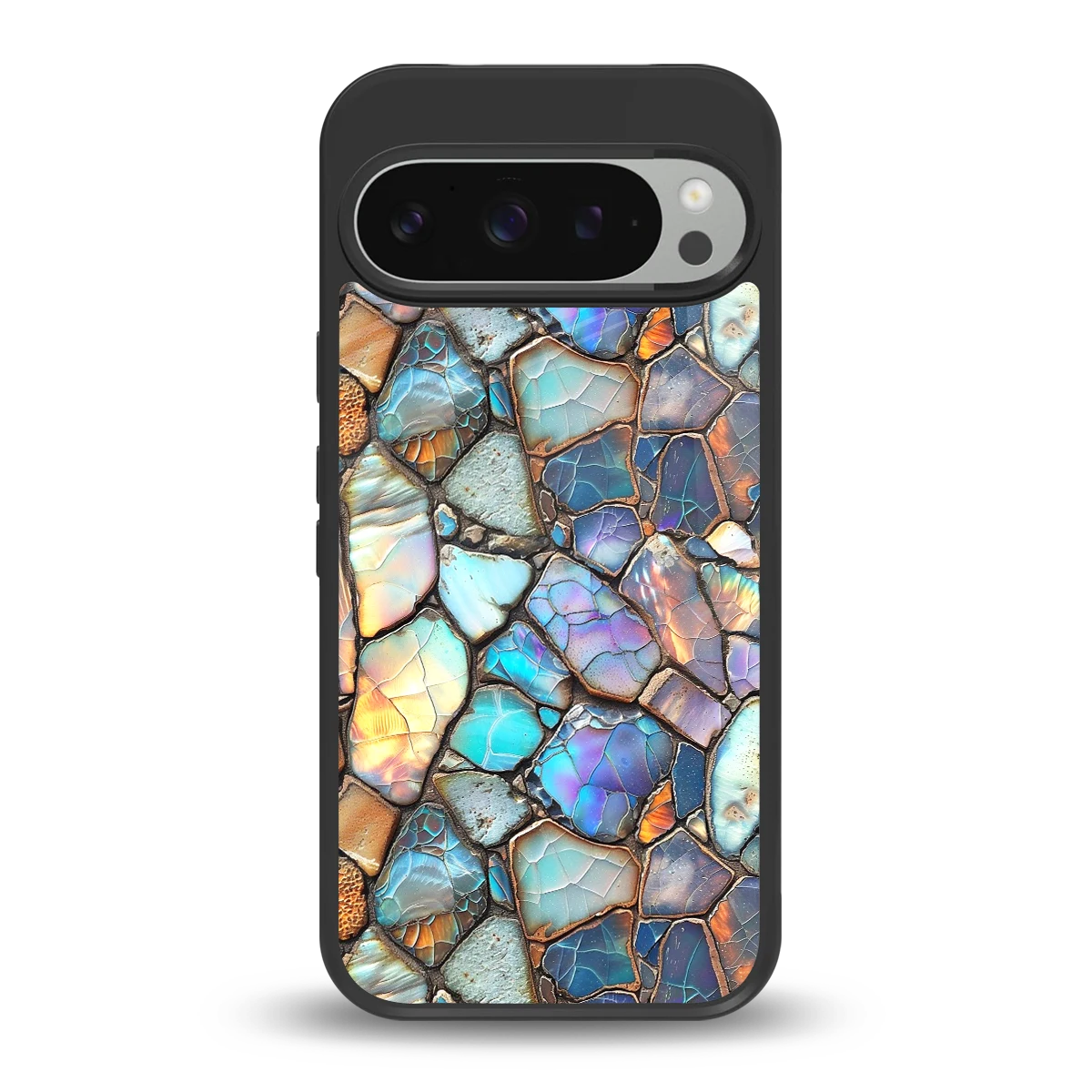 Azure Stone back phone cover | glass case for google pixel 9 pro