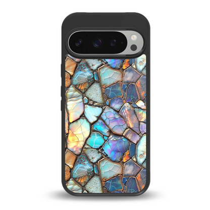 Azure Stone back phone cover | glass case for google pixel 9 pro xl