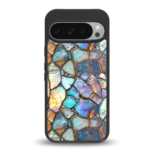 Azure Stone back phone cover | glass case for google pixel 9 pro xl
