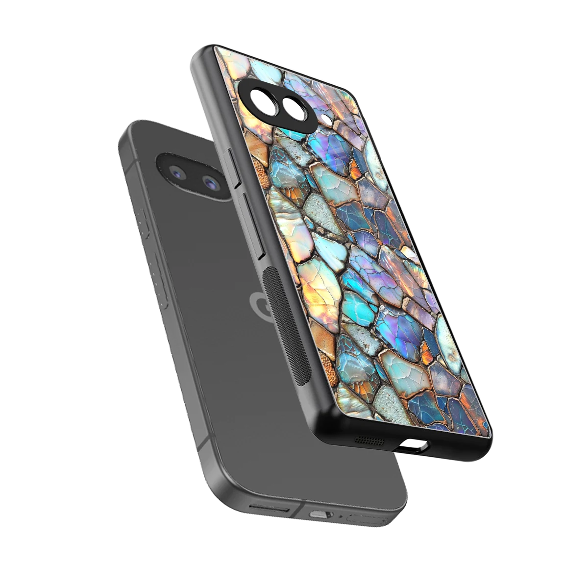 Azure Stone sleek google pixel 10a cover with tempered glass back and TPU edges