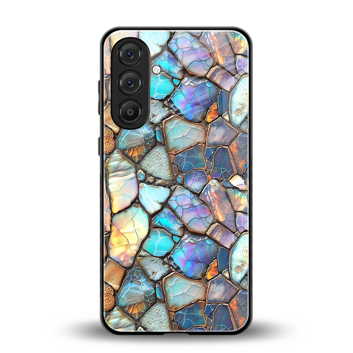 Azure Stone back phone cover | glass case for samsung galaxy m35 5g