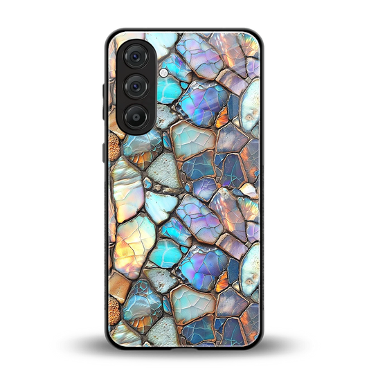 Azure Stone back phone cover | glass case for samsung galaxy m36 5g