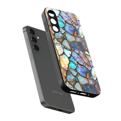 Azure Stone sleek samsung galaxy m35 5g cover with tempered glass back and TPU edges
