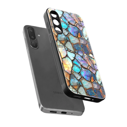 Azure Stone sleek samsung galaxy m36 5g cover with tempered glass back and TPU edges
