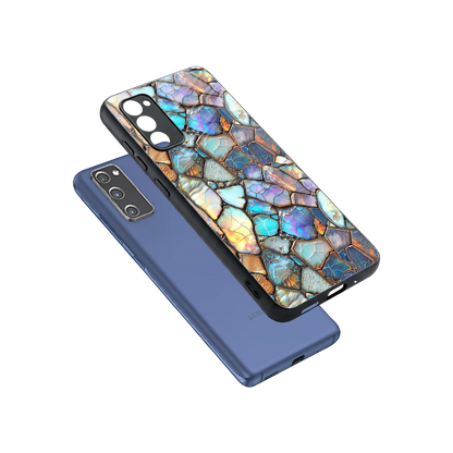 Azure Stone sleek samsung galaxy s20 fe cover with tempered glass back and TPU edges