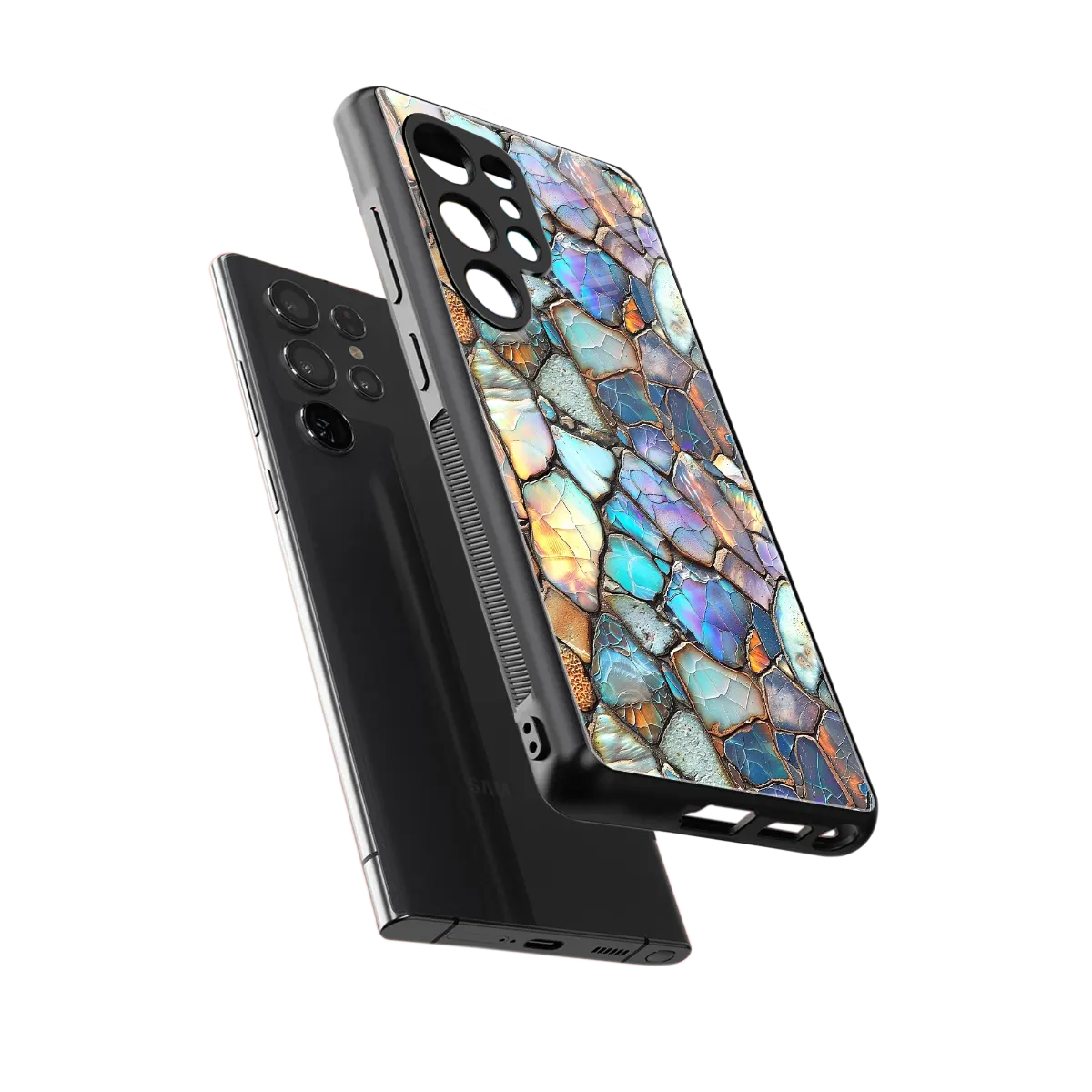 Azure Stone sleek samsung galaxy s25 ultra cover with tempered glass back and TPU edges