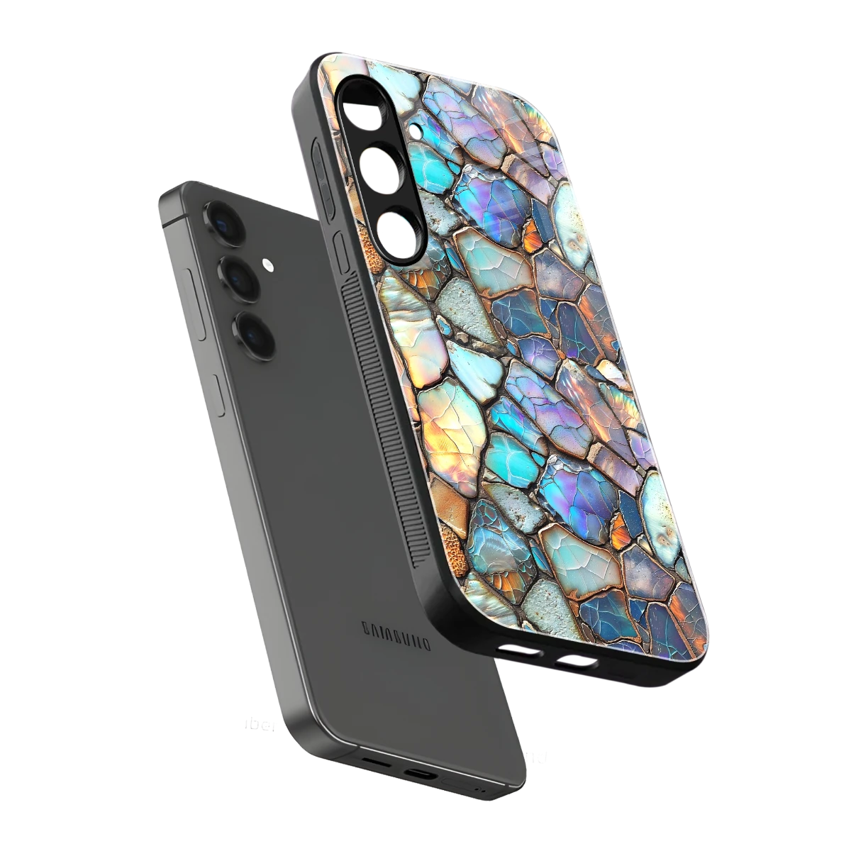 Azure Stone sleek samsung galaxy s24 cover with tempered glass back and TPU edges