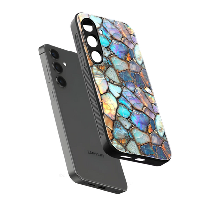 Azure Stone sleek samsung galaxy s24 cover with tempered glass back and TPU edges