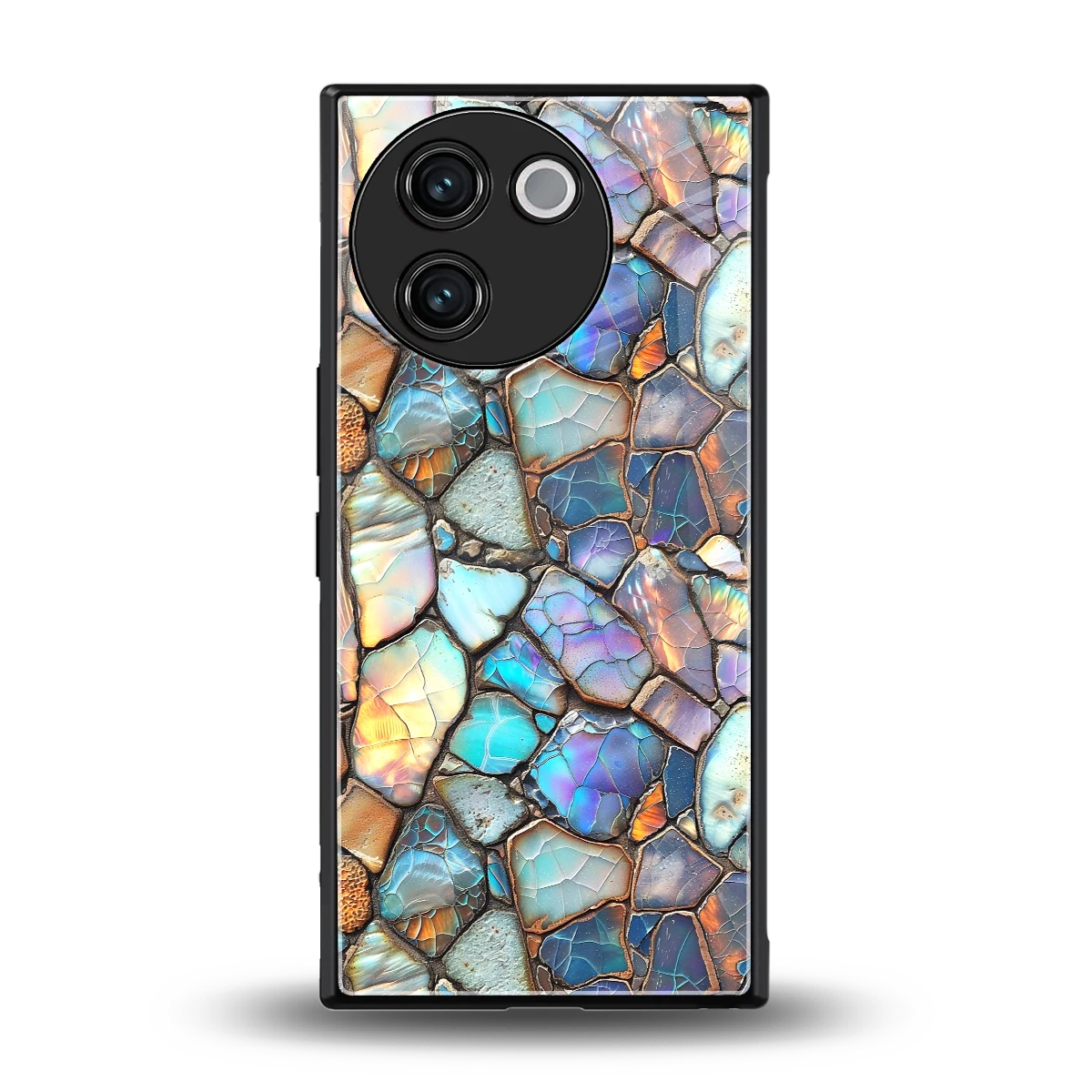 Azure Stone back phone cover | glass case for vivo v30e