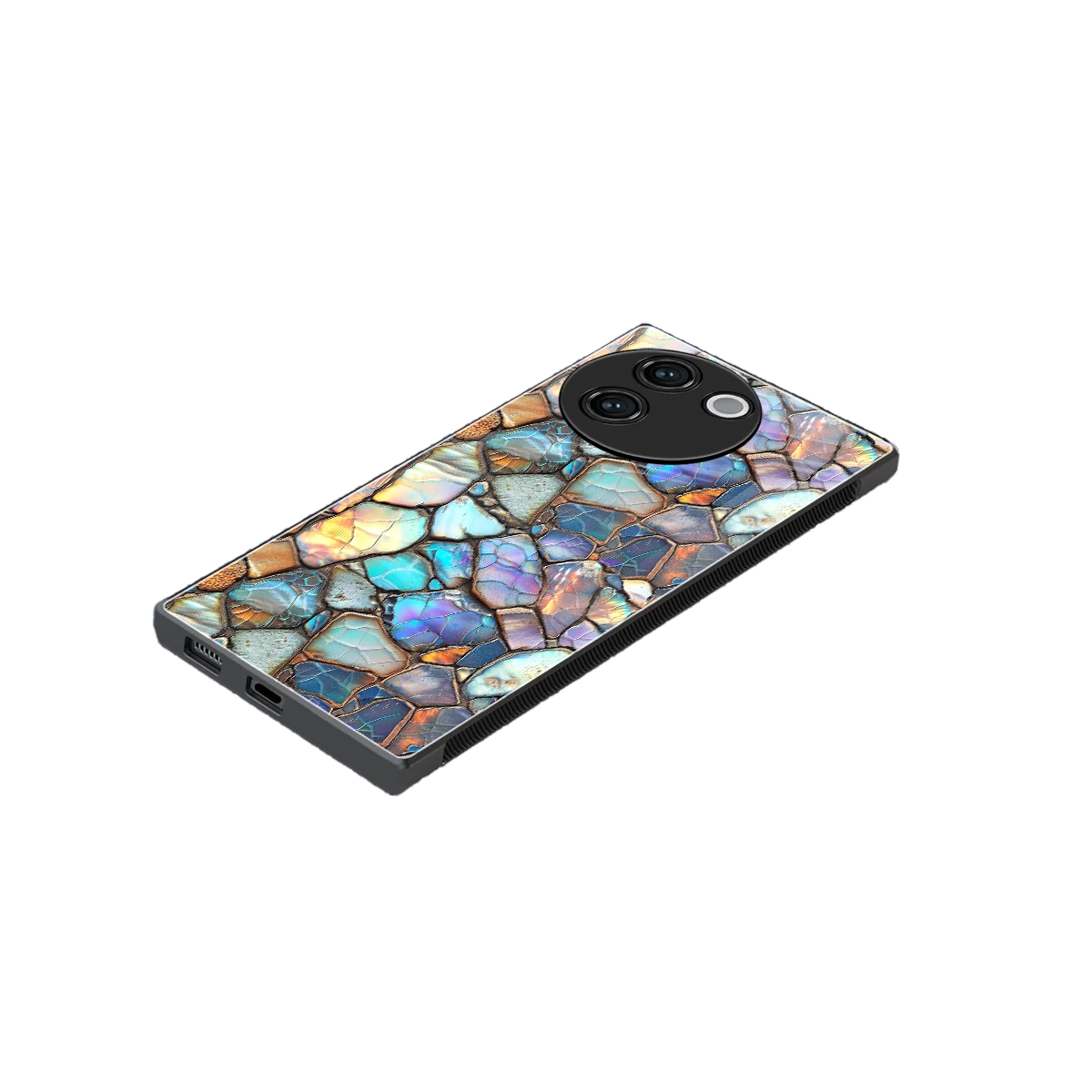 Azure Stone stylish phone case for vivo v30e | glossy glass and slim fit