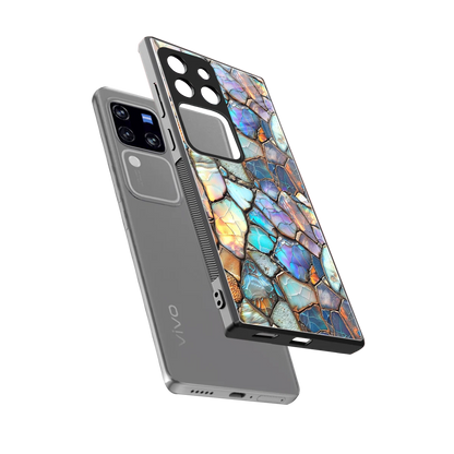 Azure Stone sleekvivo v30 pro cover with tempered glass back and TPU edges