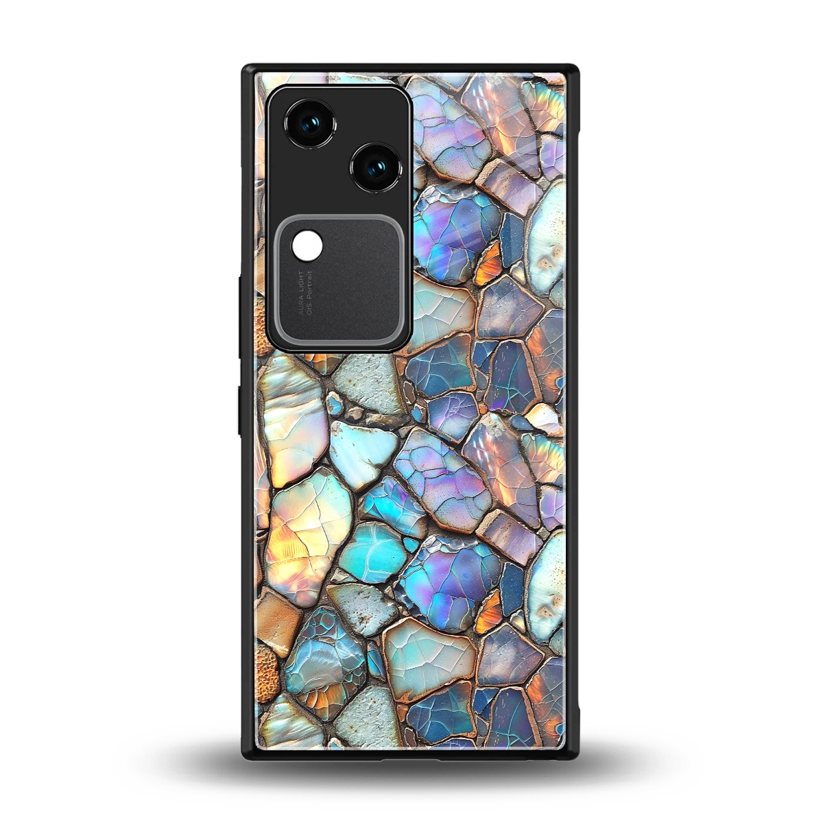 Azure Stone back phone cover | glass case for vivo v30