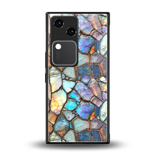 Azure Stone back phone cover | glass case for vivo v30