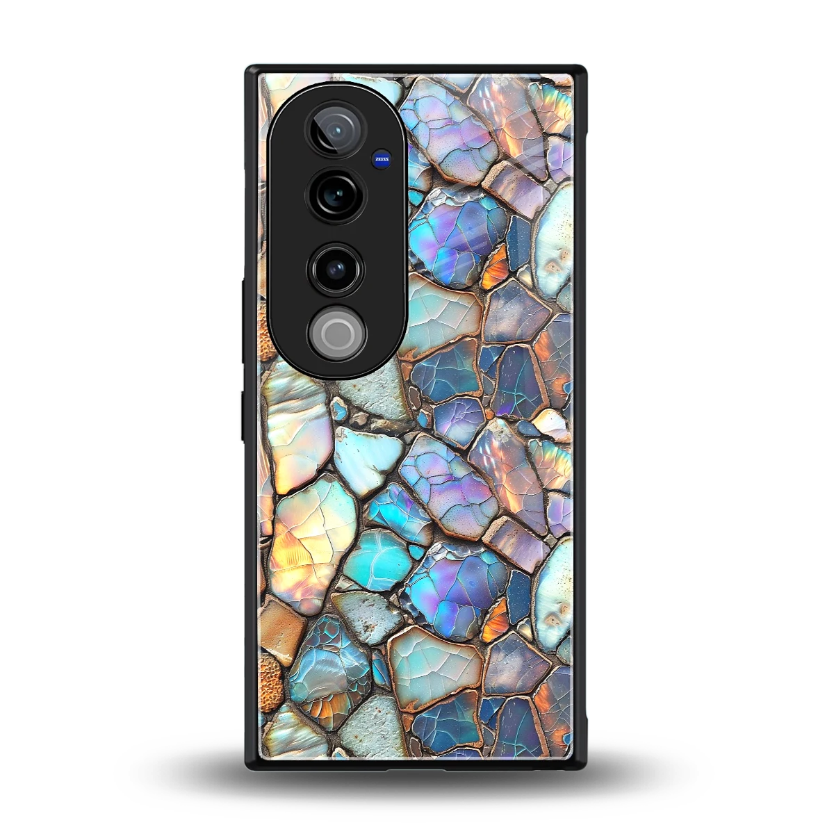 Azure Stone back phone cover | glass case for vivo v40 pro