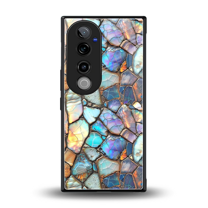 Azure Stone back phone cover | glass case for vivo v40 pro