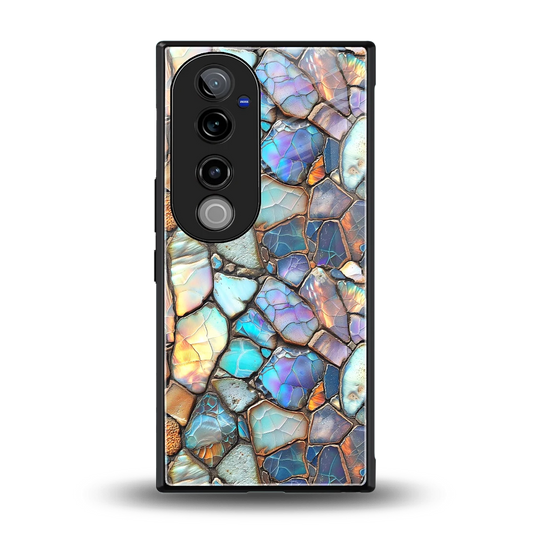 Azure Stone back phone cover | glass case for vivo v40 pro