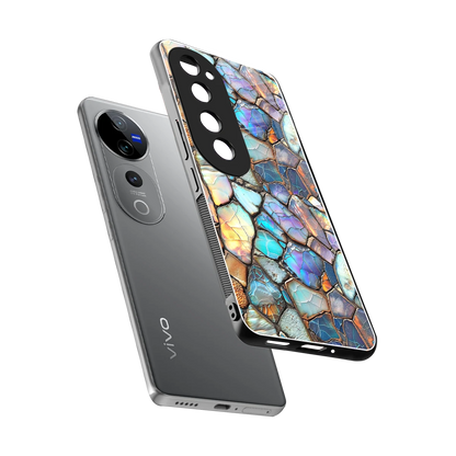 Azure Stone sleek vivo v40 pro cover with tempered glass back and TPU edges