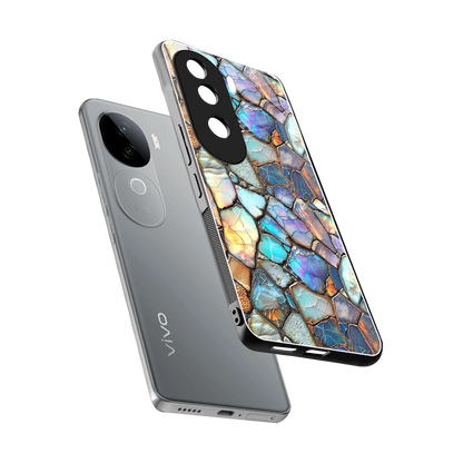 Azure Stone sleek vivo v40e cover with tempered glass back and TPU edges