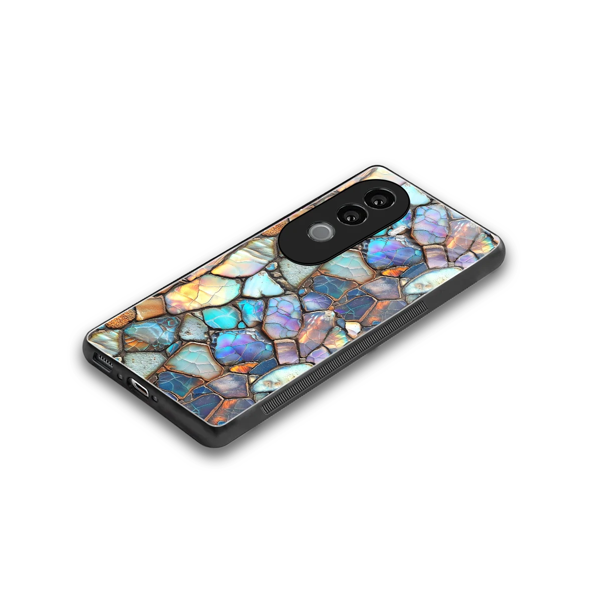 Azure Stone stylish phone case for vivo v40e | glossy glass and slim fit
