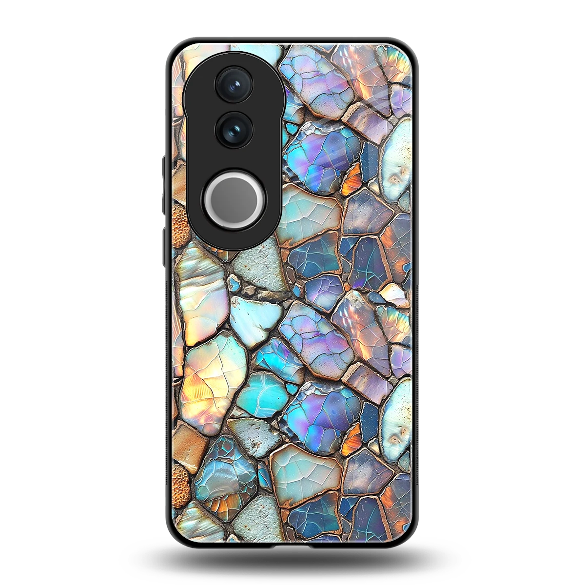 Azure Stone back phone cover | glass case for vivo v50