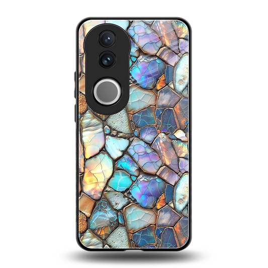 Azure Stone back phone cover | glass case for vivo v50