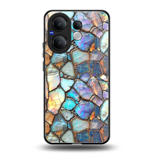 Azure Stone back phone cover | glass case for vivo v60