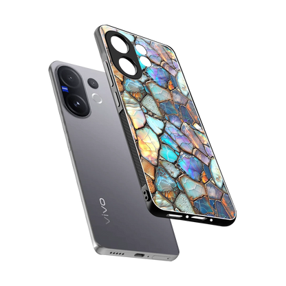 Azure Stone sleek vivo v60 cover with tempered glass back and TPU edges