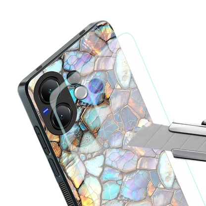 Azure Stone stylish phone case for vivo v60 | glossy glass and slim fit