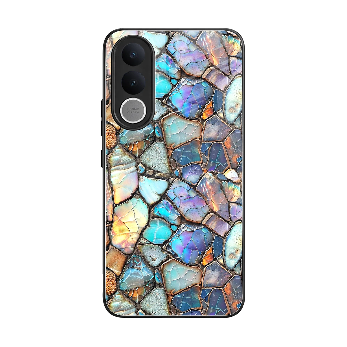 Azure Stone back phone cover | glass case for vivo v70 fe