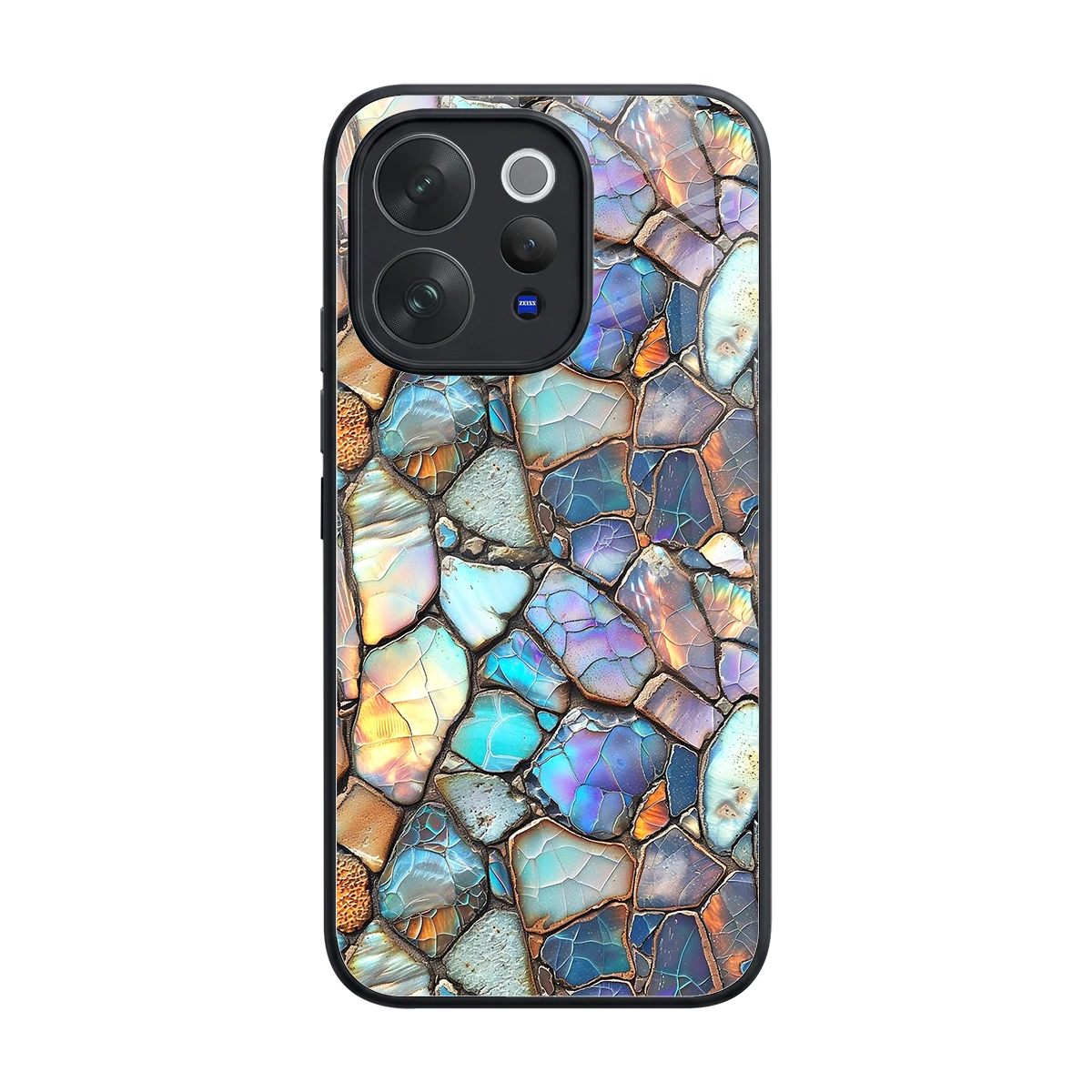 Azure Stone back phone cover | glass case for vivo v70 elite