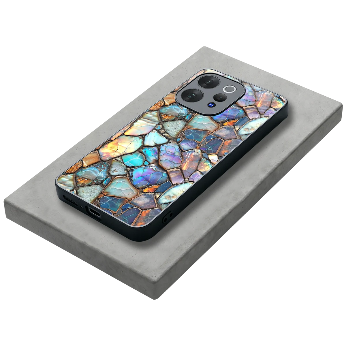 Azure Stone stylish phone case for vivo v70 elite | glossy glass and slim fit