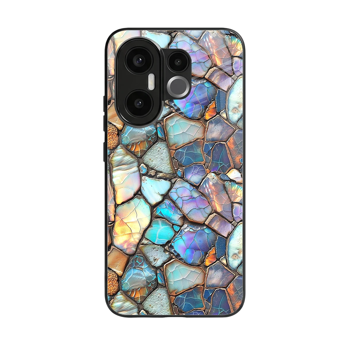 Azure Stone back phone cover | glass case for vivo x200 fe
