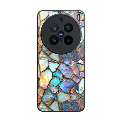 Azure Stone back phone cover | glass case for vivo x200 pro