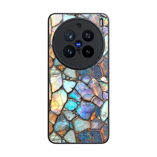Azure Stone back phone cover | glass case for vivo x200 pro