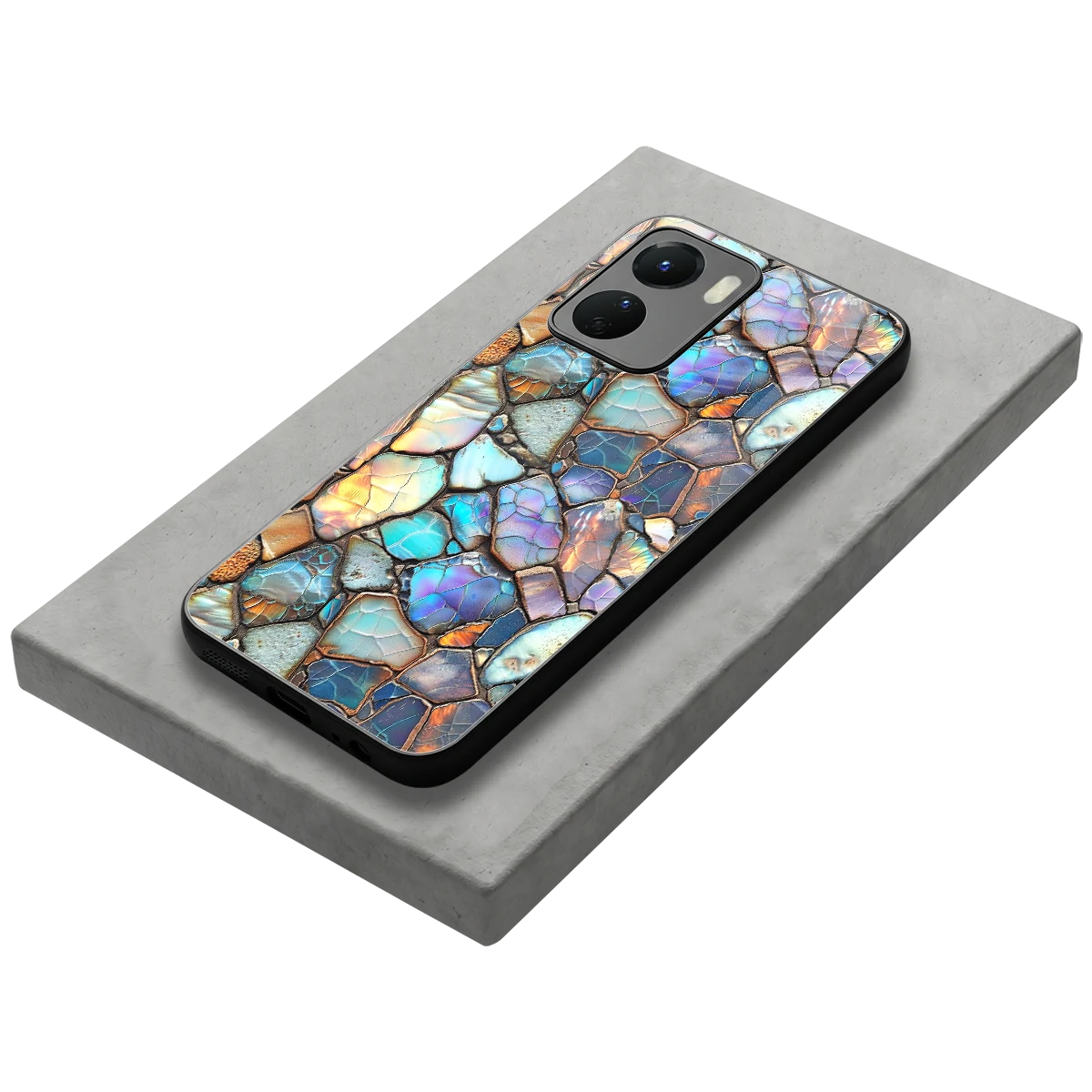 Azure Stone stylish phone case for vivo y16 | glossy glass and slim fit