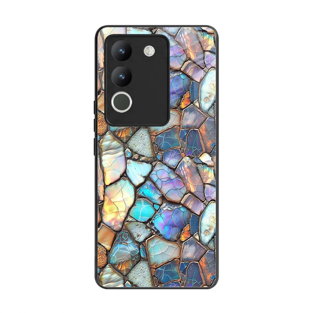 Azure Stone back phone cover | glass case for vivo y200 5g