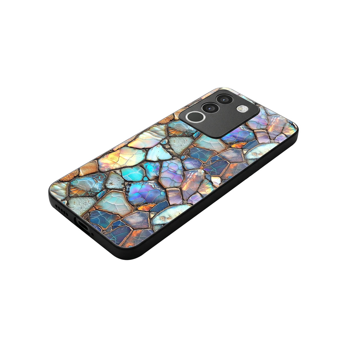 Azure Stone stylish phone case for vivo y200 5g | glossy glass and slim fit