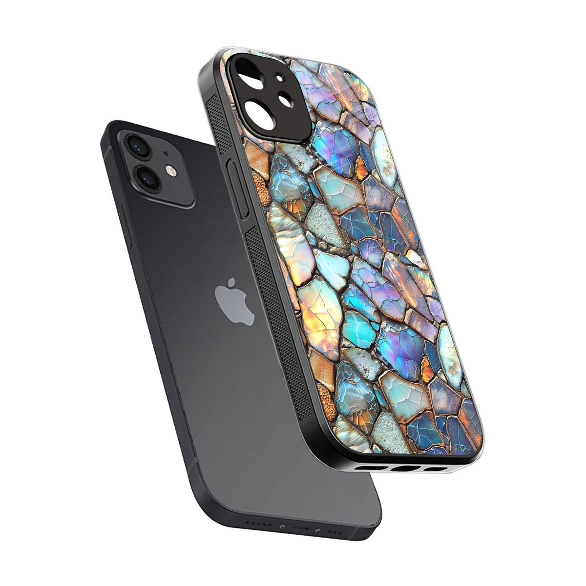 Azure Stone sleek iphone 11 cover with tempered glass back and TPU edges