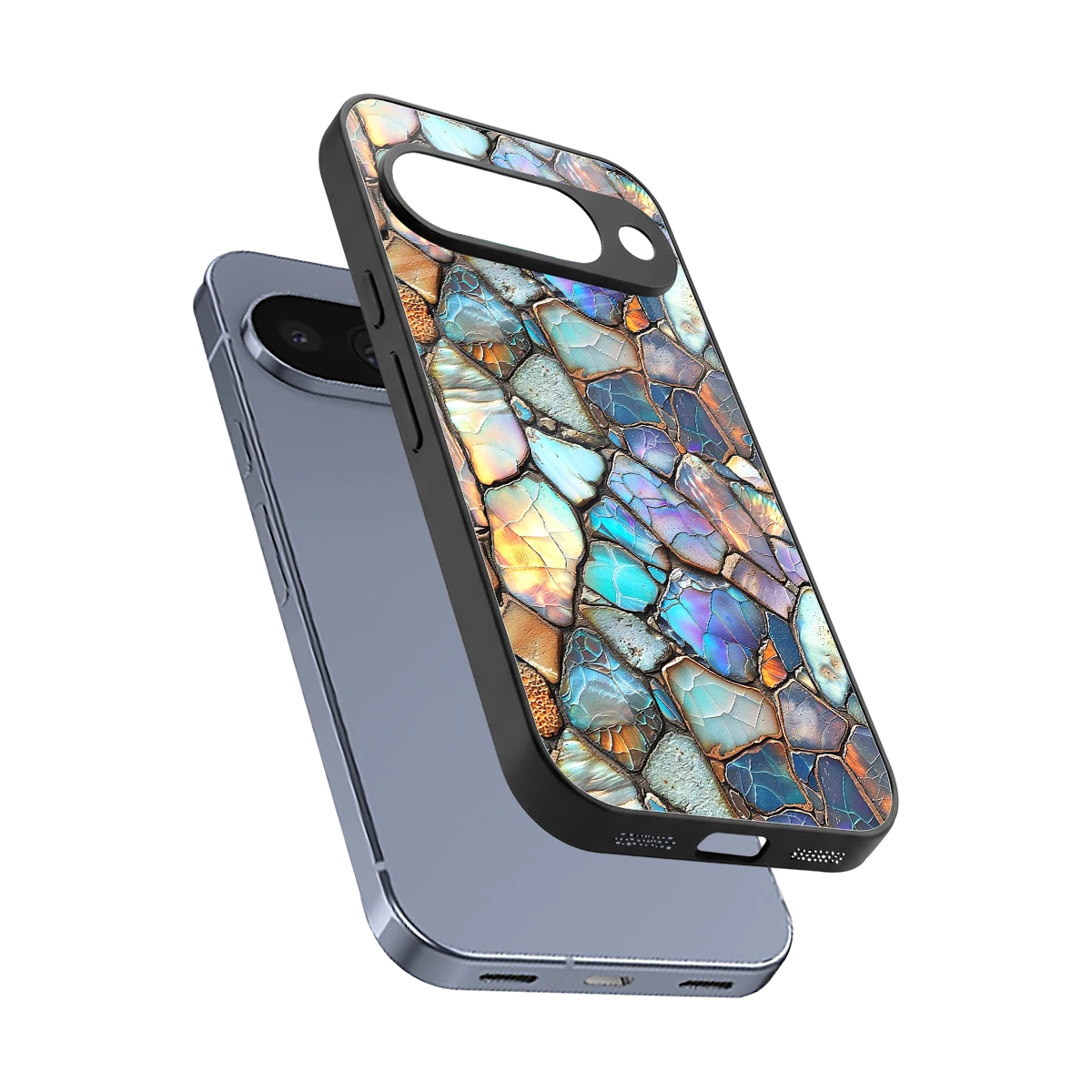 Azure Stone sleek google pixel 10 cover with tempered glass back and TPU edges