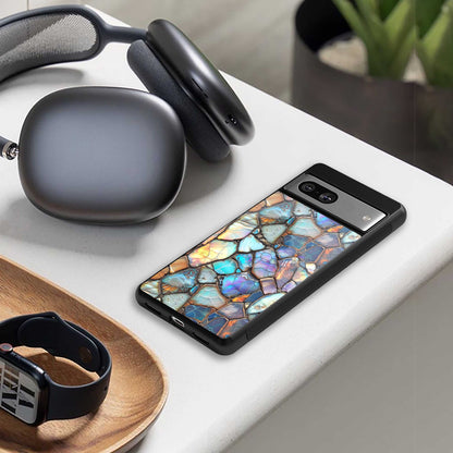 Azure Stone designer iPhone 16 phone cover | glossy finish with glass back