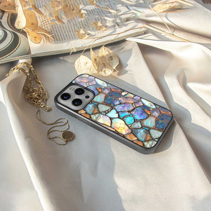Azure Stone TPU glass hybrid case for iPhone 16 | premium mobile back cover
