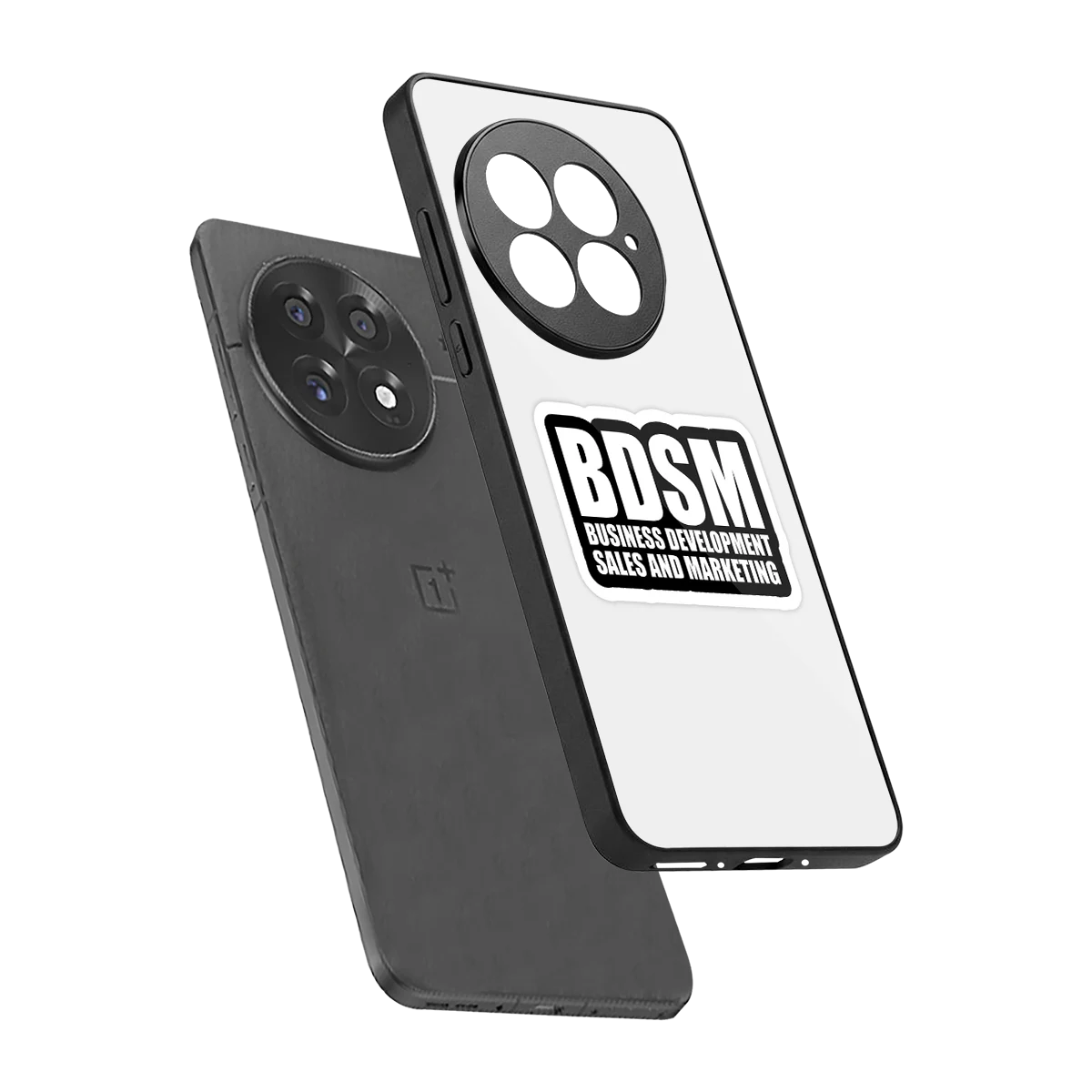 BDSM sleek oneplus 13 cover with tempered glass back and TPU edges