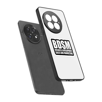 BDSM sleek oneplus 13 cover with tempered glass back and TPU edges