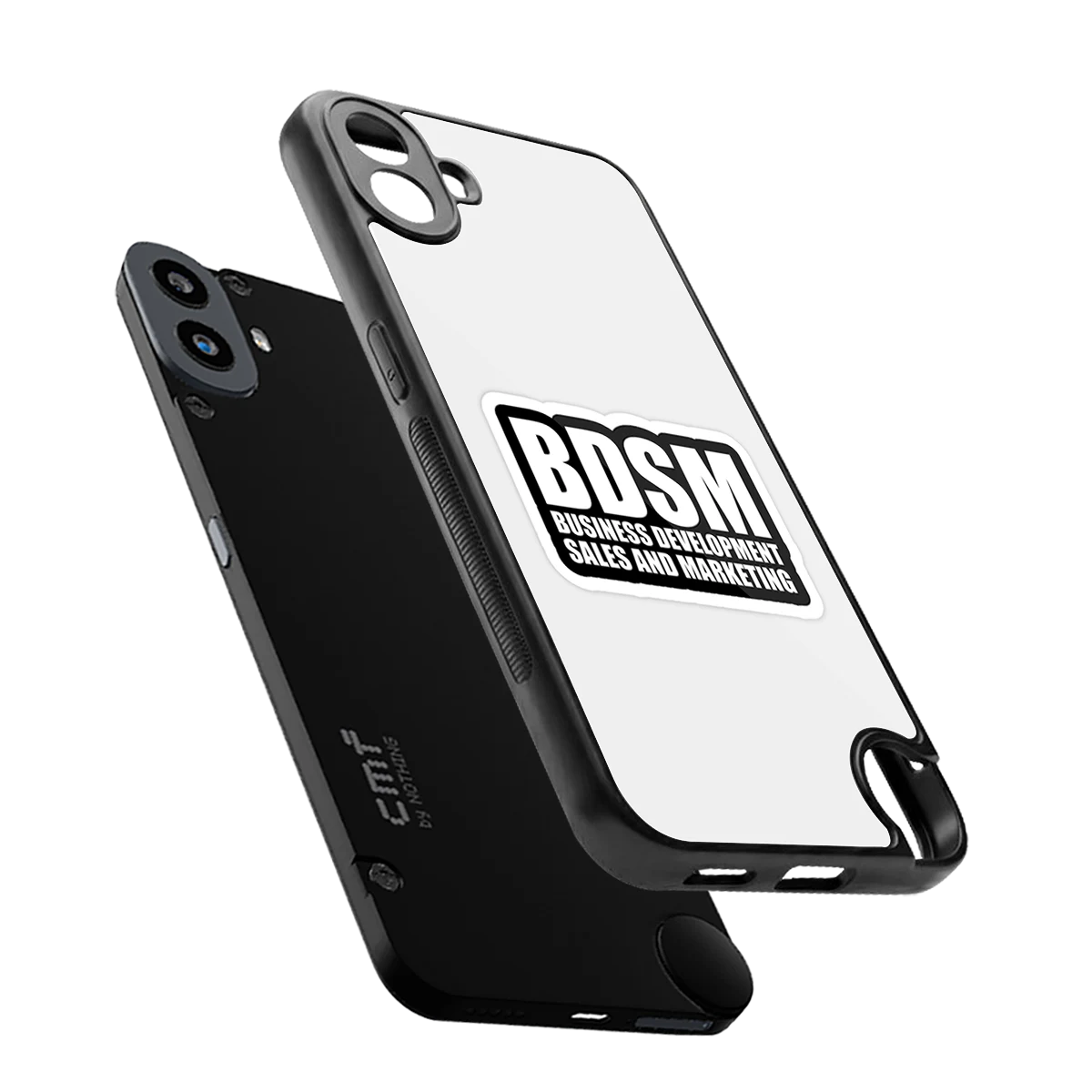 BDSM sleek cmf nothing phone 1 cover with tempered glass back and TPU edges
