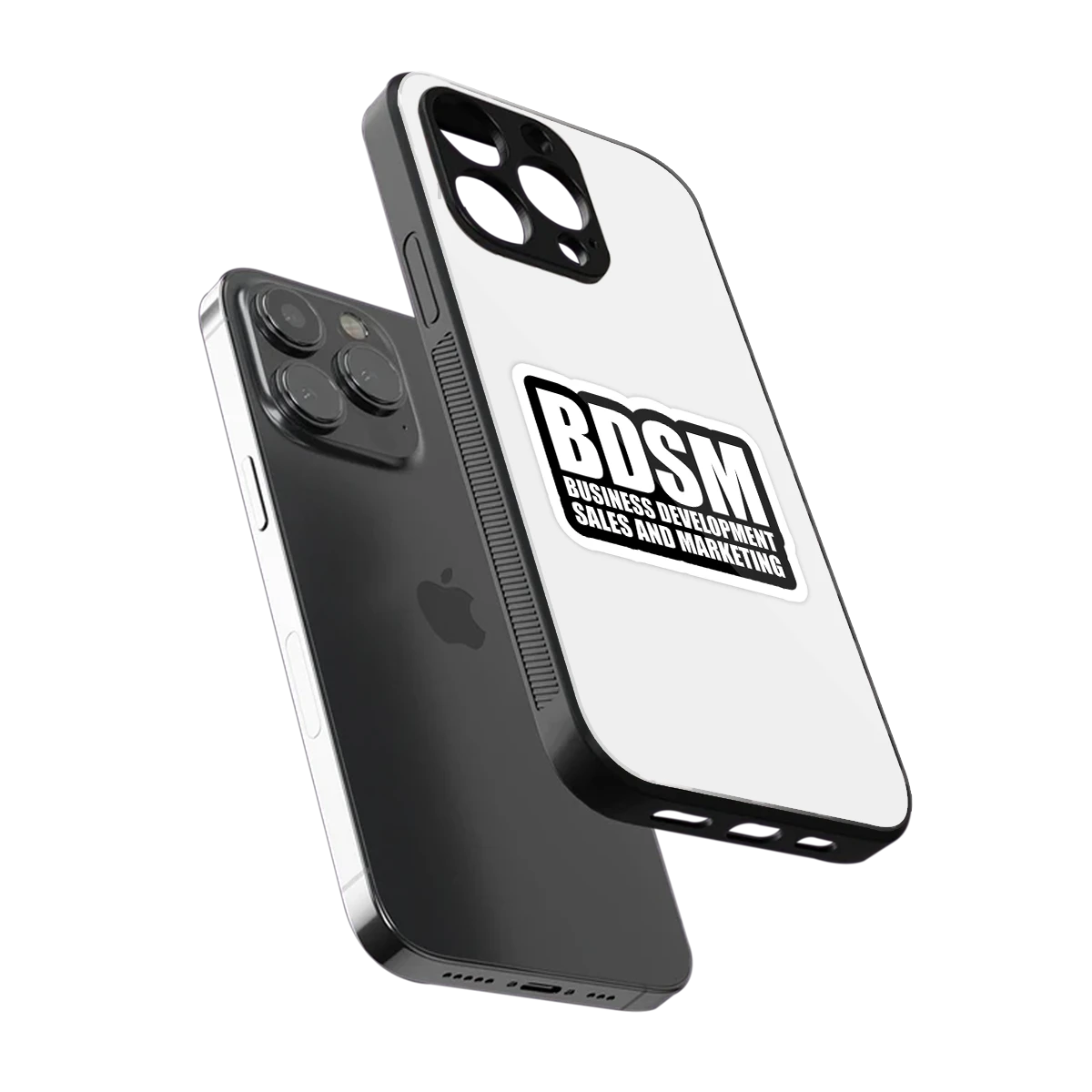 BDSM sleek iphone 13 pro cover with tempered glass back and TPU edges