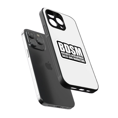 BDSM sleek iphone 13 pro cover with tempered glass back and TPU edges