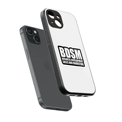 BDSM sleek iphone 13 cover with tempered glass back and TPU edges
